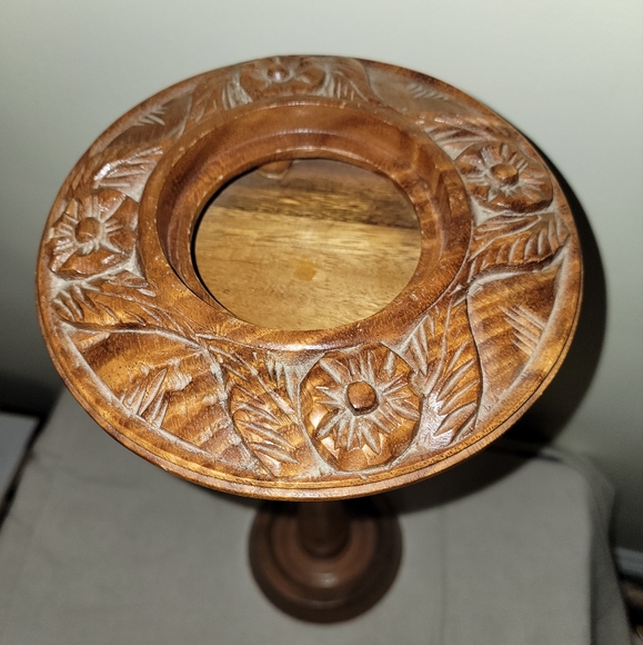 COPY - Vintage Wooden Ashtray Stand/Plant Holder Two Piece - Picture 2 of 8